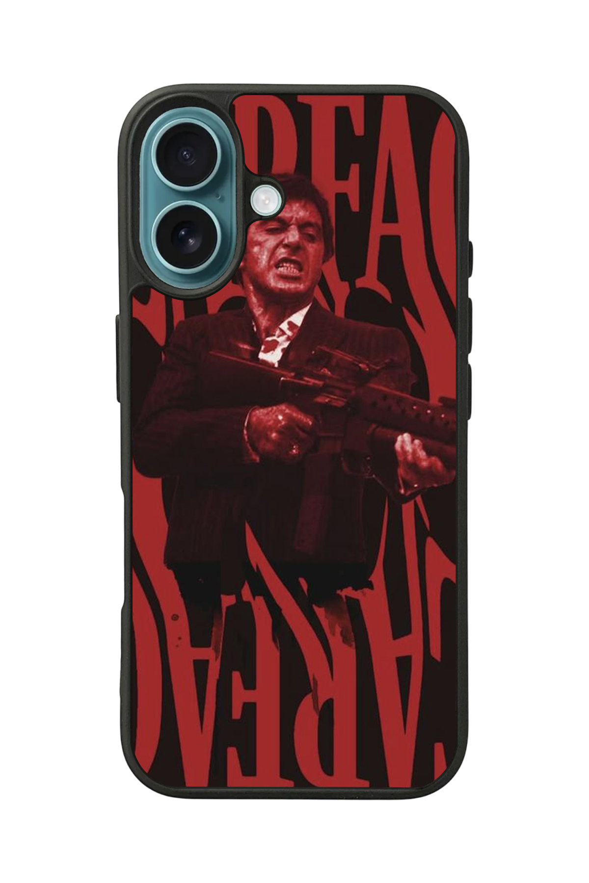 iPhone 16 Plus Uyumlu Scarface Tasarımlı Glossy Premium Kılıf