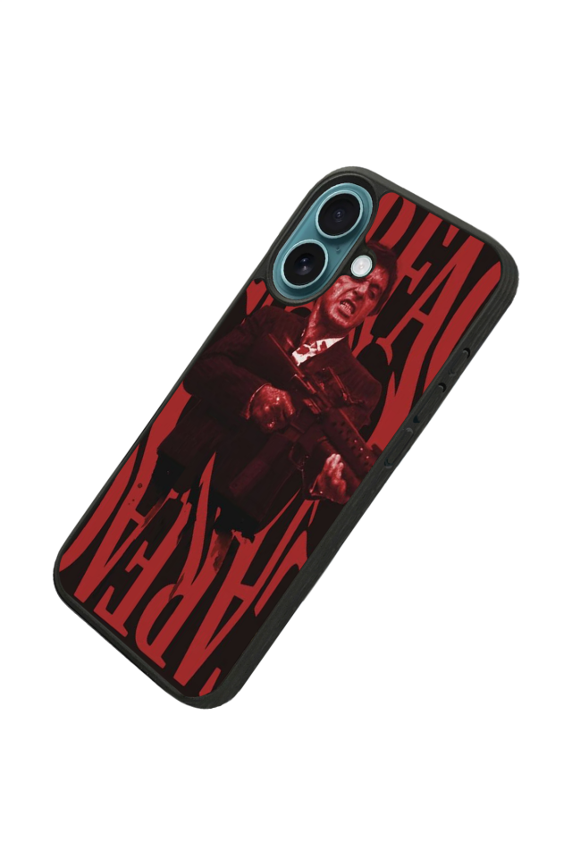 iPhone 16 Plus Uyumlu Scarface Tasarımlı Glossy Premium Kılıf