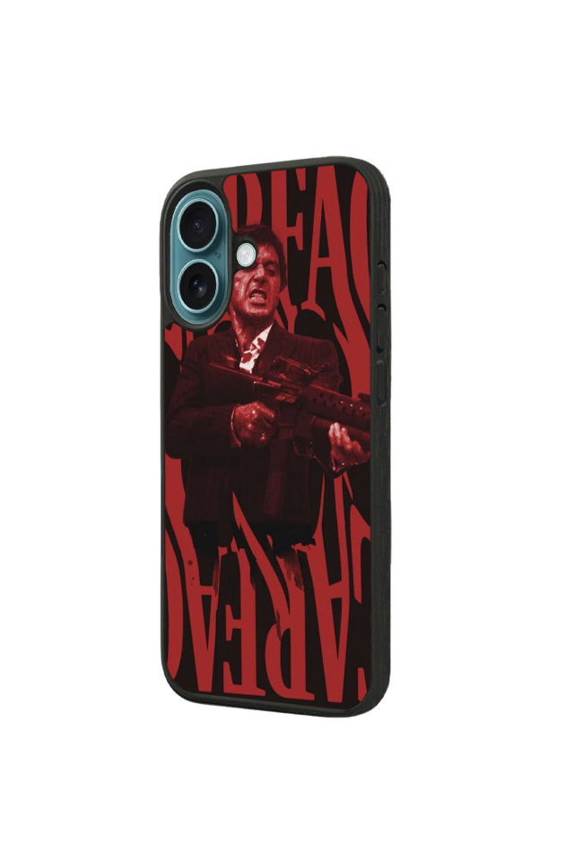 iPhone 16 Plus Uyumlu Scarface Tasarımlı Glossy Premium Kılıf