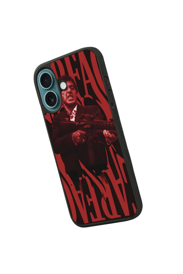 iPhone 16 Plus Uyumlu Scarface Tasarımlı Glossy Premium Kılıf