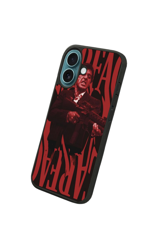 iPhone 16 Plus Uyumlu Scarface Tasarımlı Glossy Premium Kılıf