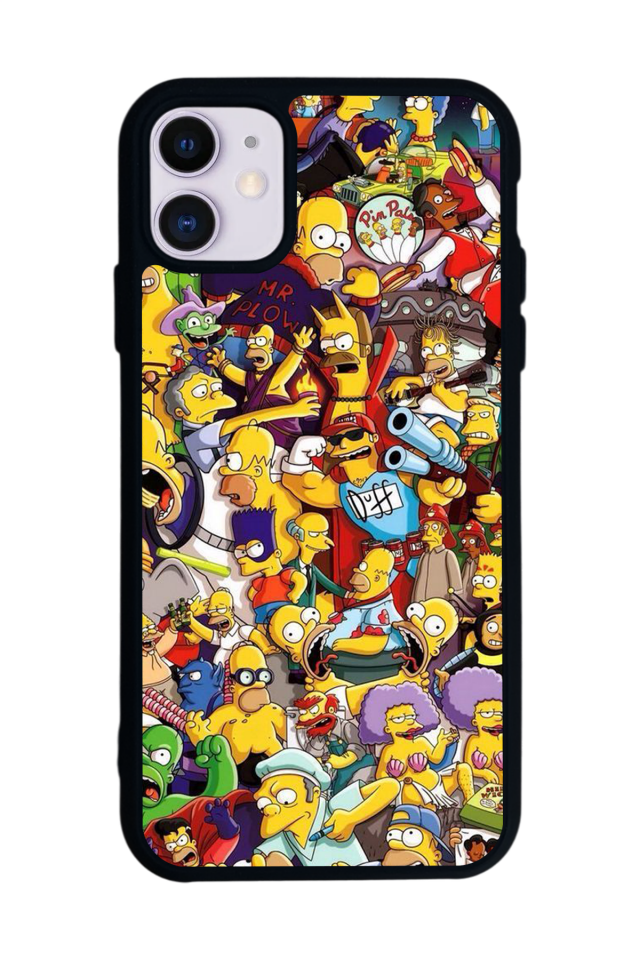 iPhone 11 Uyumlu The Simpsons Tasarımlı Glossy Premium Kılıf