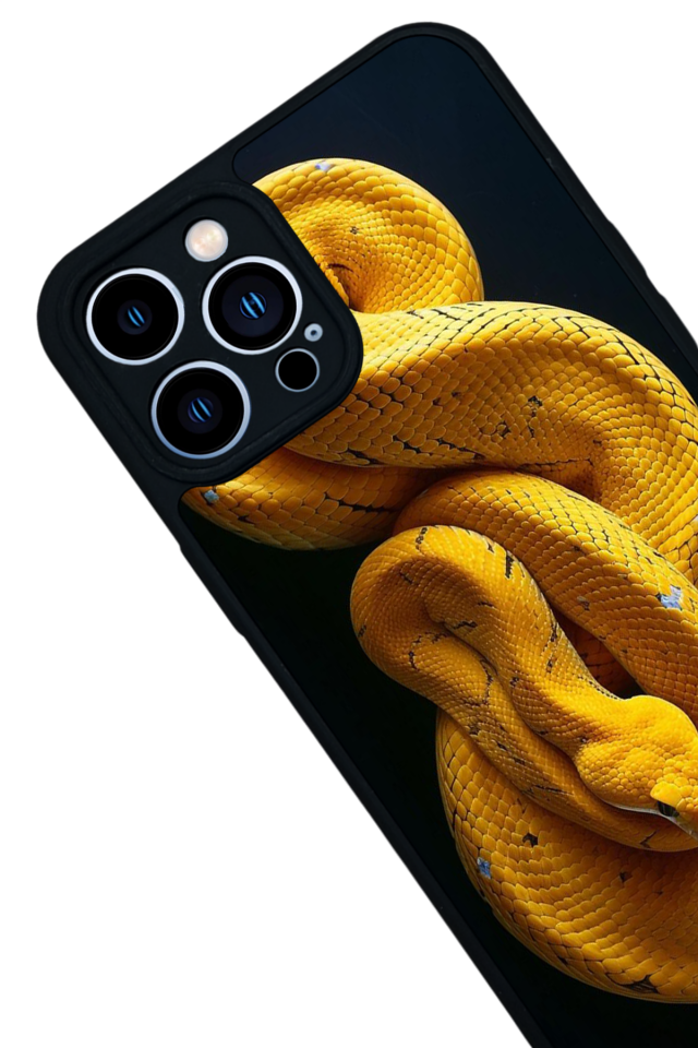 iPhone 13 Pro Max Uyumlu Yılan Tasarımlı Glossy Premium Kılıf