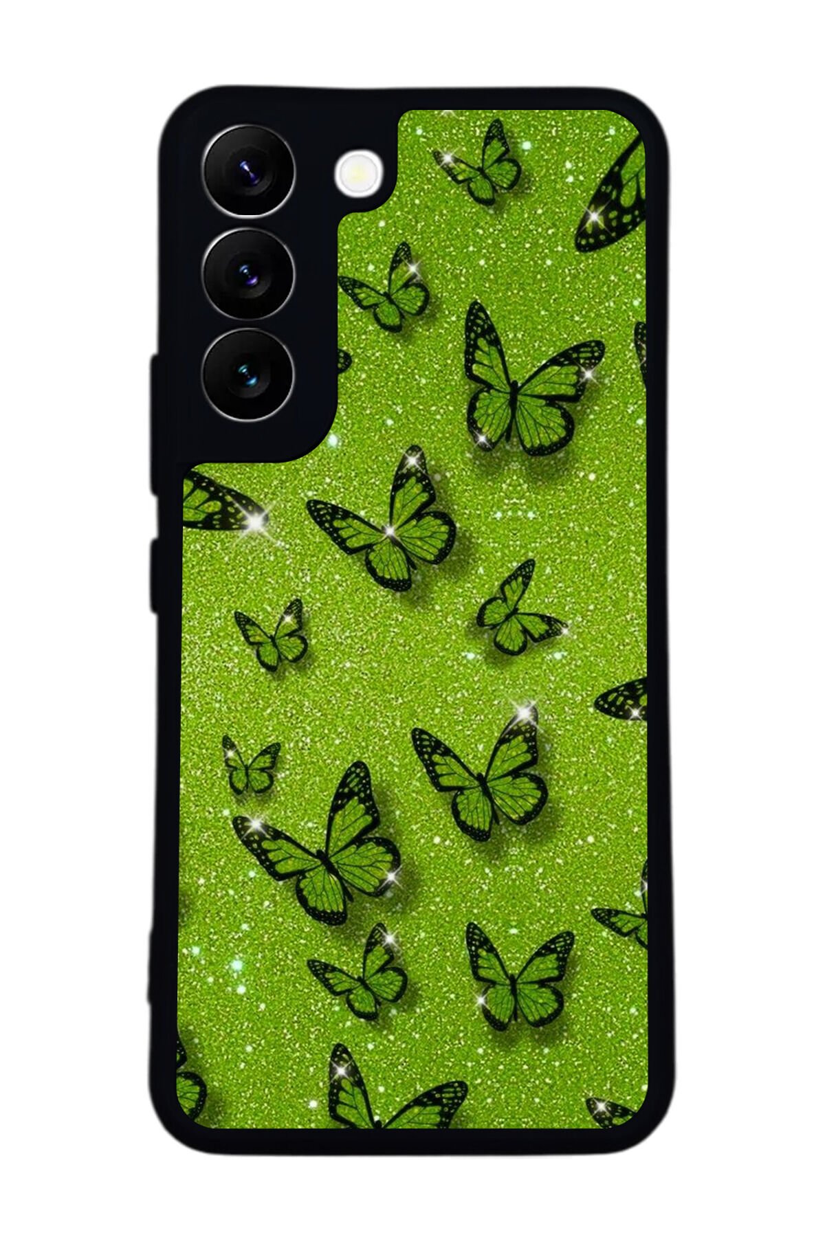 Samsung Galaxy S22 Uyumlu Kelebek Tasarımlı Glossy Premium Kılıf