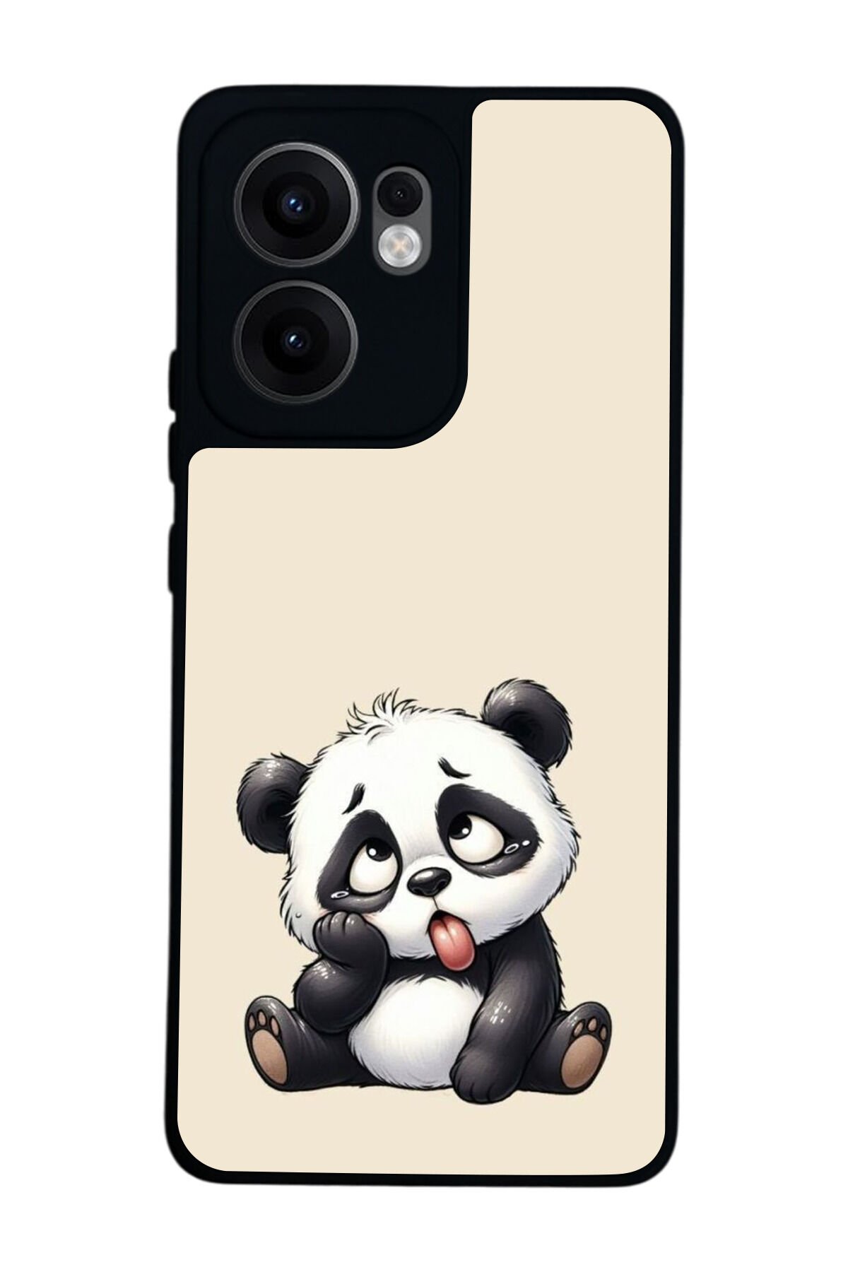 Oppo Reno 13F Uyumlu Panda Tasarımlı Glossy Premium Kılıf