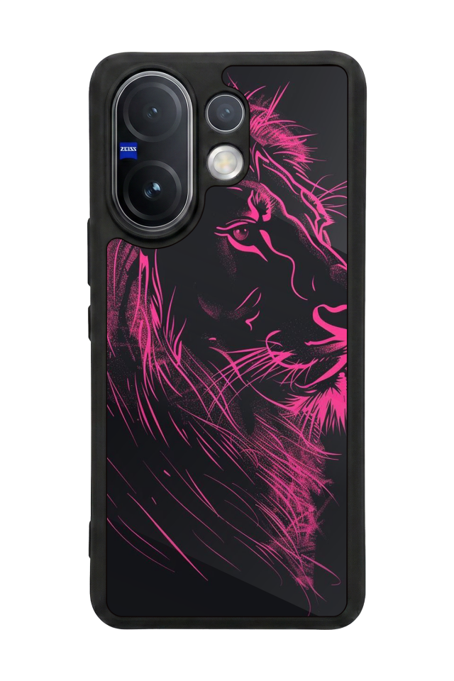 Vivo V60 Uyumlu Aslan Tasarımlı Glossy Premium Kılıf