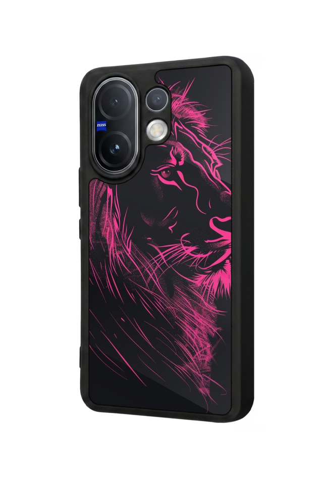 Vivo V60 Uyumlu Aslan Tasarımlı Glossy Premium Kılıf