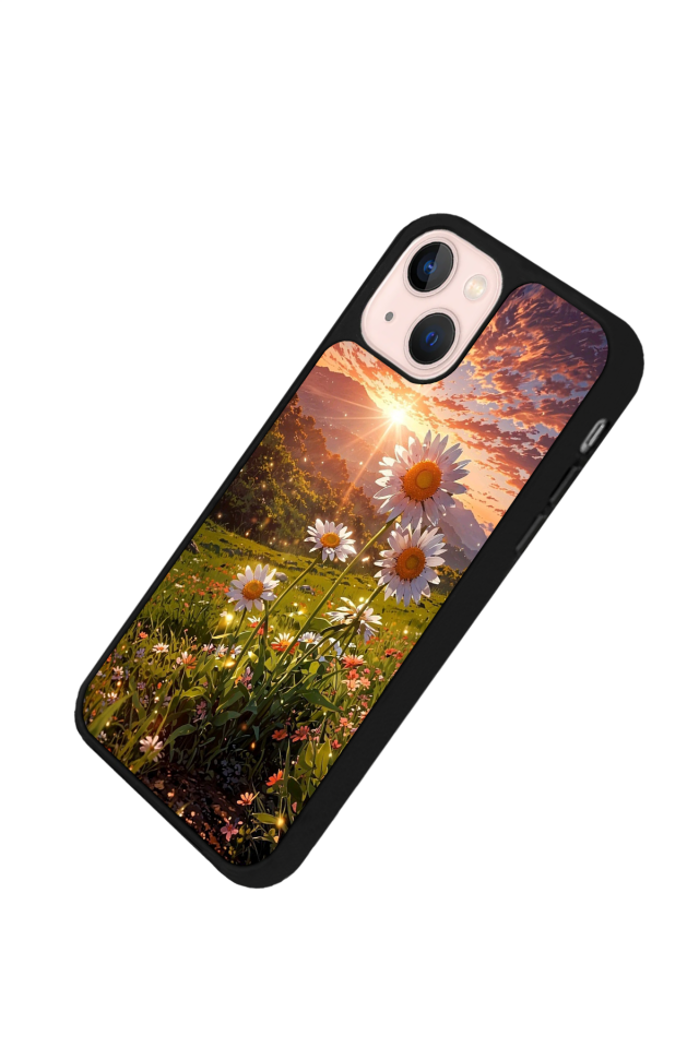 iPhone 13/14 Uyumlu Cicek Tasarımlı Glossy Premium Kılıf
