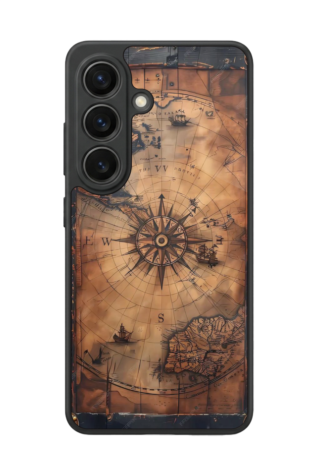 Samsung Galaxy S26 Uyumlu Harita Tasarımlı Glossy Premium Kılıf