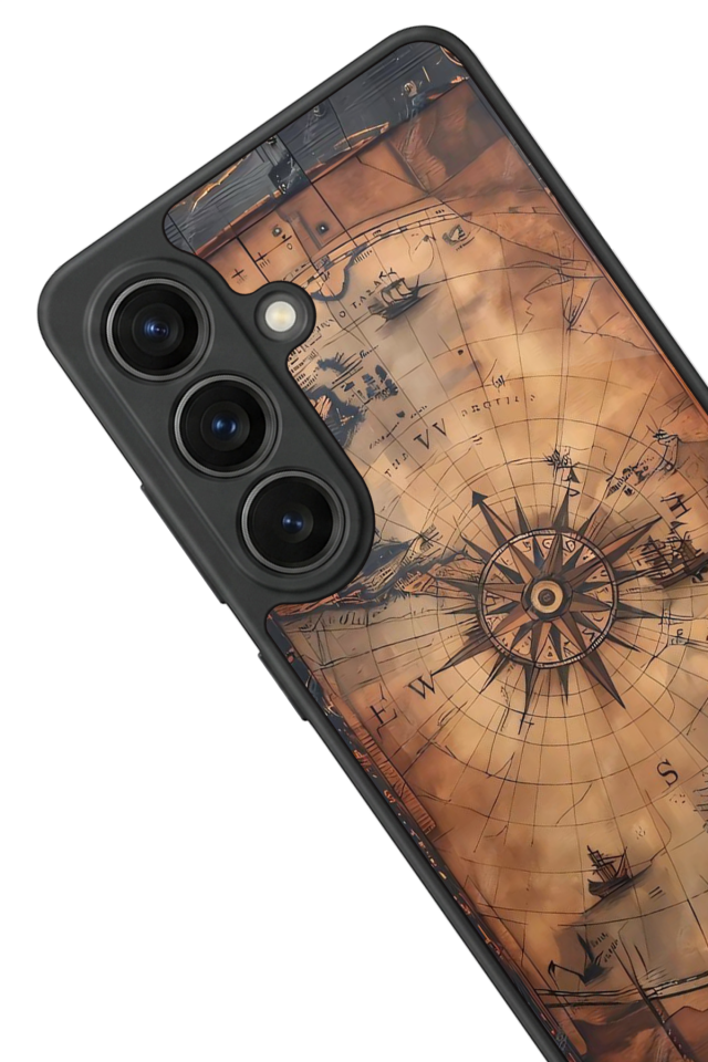 Samsung Galaxy S26 Uyumlu Harita Tasarımlı Glossy Premium Kılıf