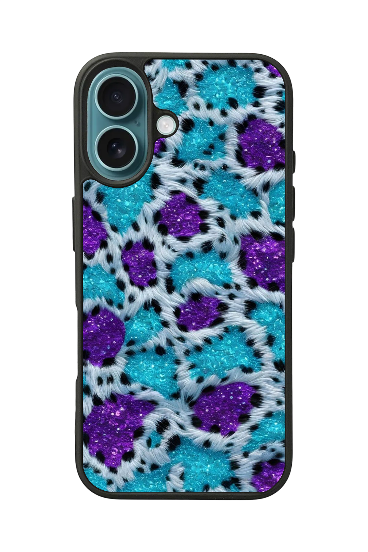 iPhone 16 Plus Uyumlu Hologram Leopar Tasarımlı Glossy Premium Kılıf