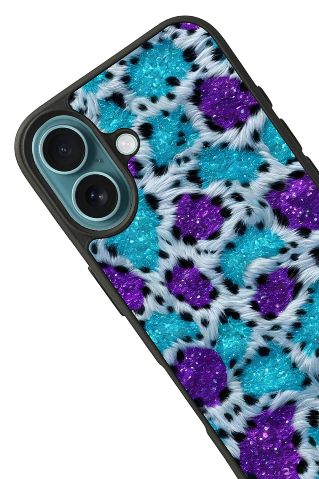 iPhone 16 Plus Uyumlu Hologram Leopar Tasarımlı Glossy Premium Kılıf