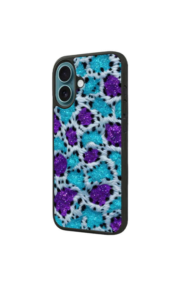 iPhone 16 Plus Uyumlu Hologram Leopar Tasarımlı Glossy Premium Kılıf