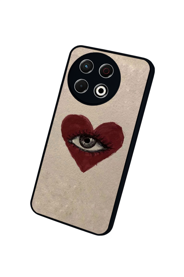 Tecno Spark 30 Pro Uyumlu Kalp Love Tasarımlı Glossy Premium Kılıf