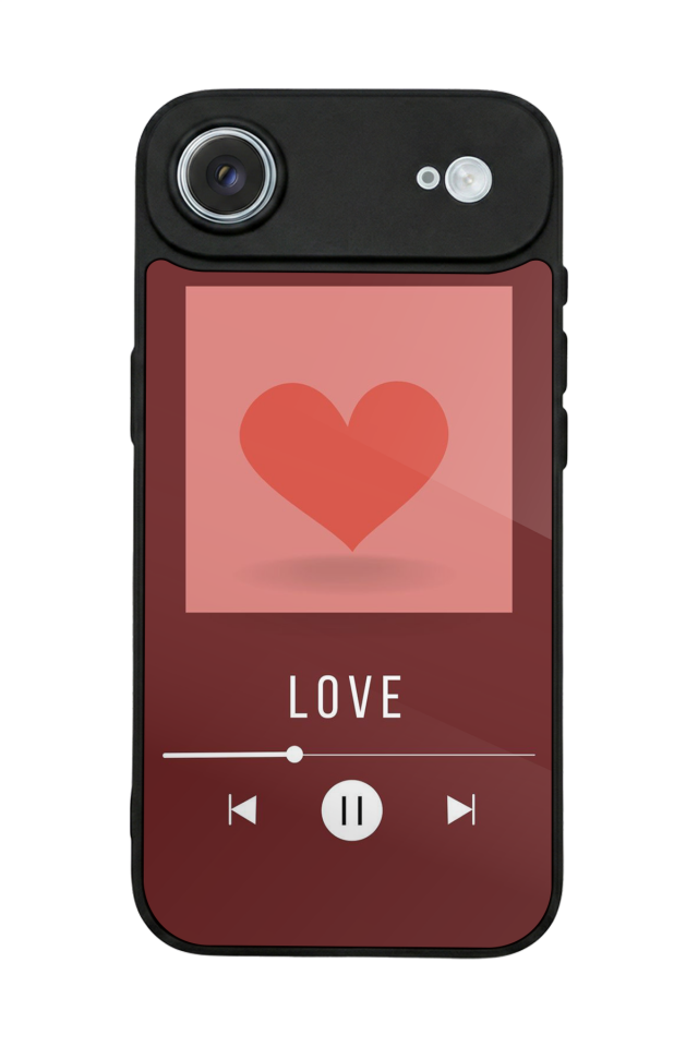 iPhone 17 Air Uyumlu Kalp Love Tasarımlı Glossy Premium Kılıf