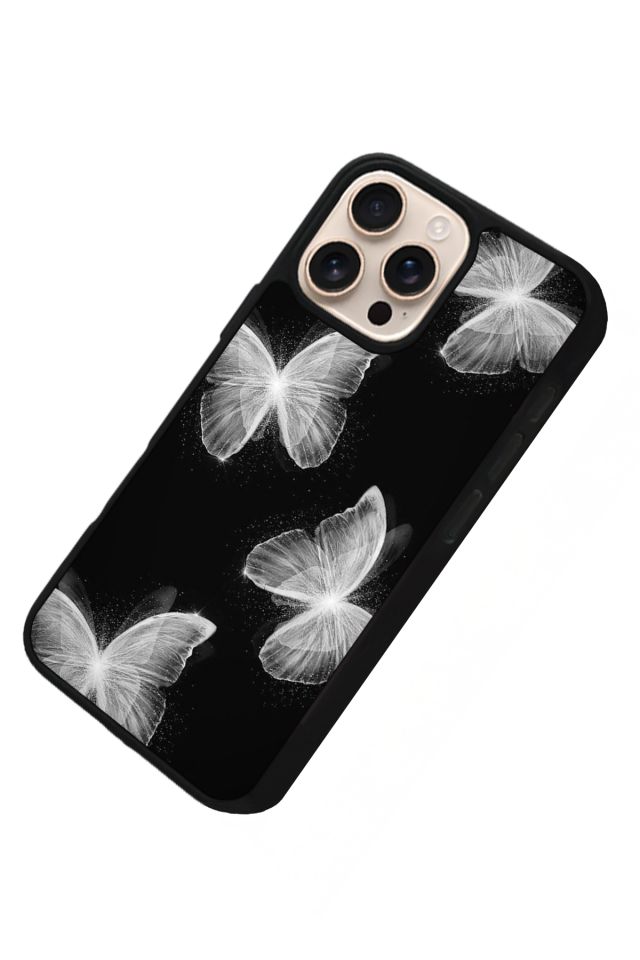 iPhone 15 Pro Uyumlu Kelebek Tasarımlı Glossy Premium Kılıf