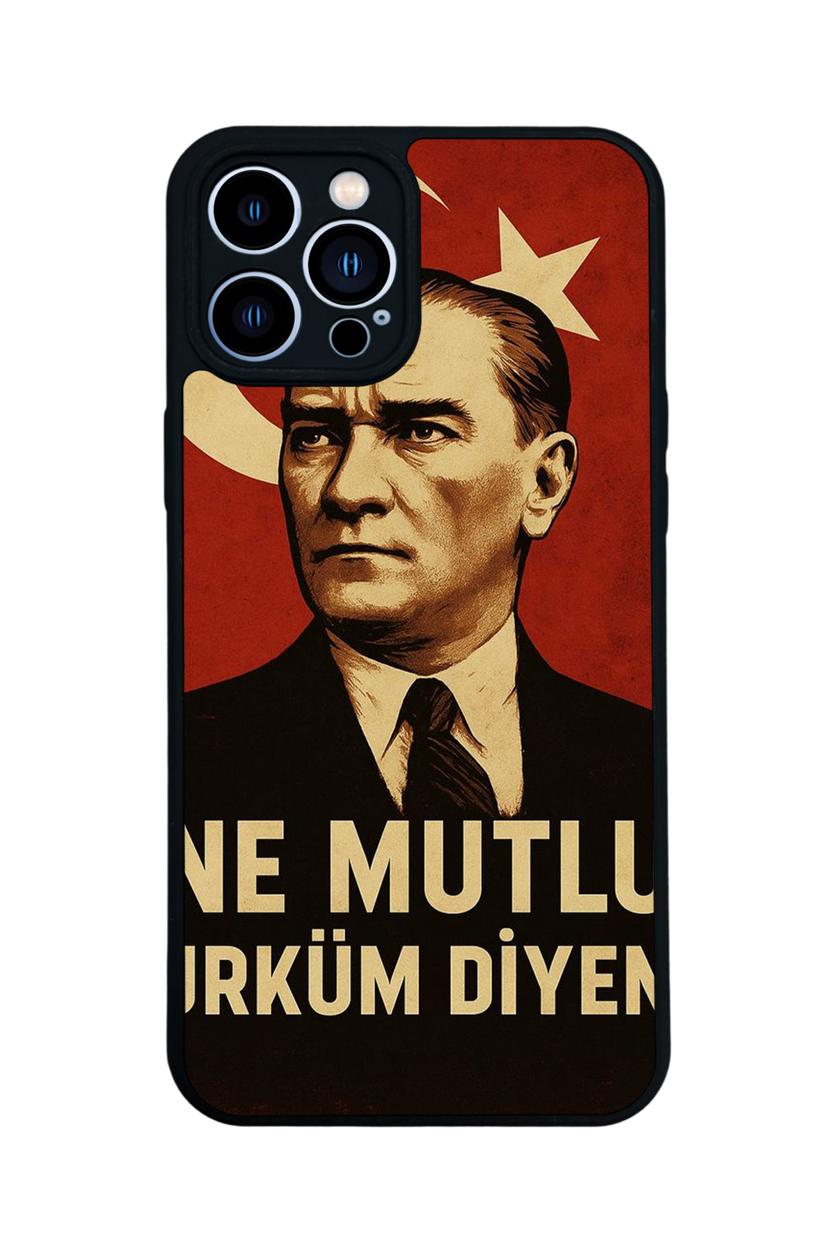 iPhone 12 Pro Max Uyumlu  Mustafa Kemal Ataturk Tasarımlı Glossy Premium Kılıf