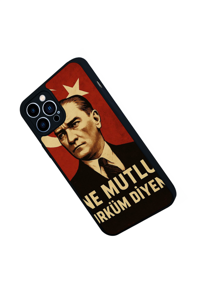 iPhone 12 Pro Max Uyumlu  Mustafa Kemal Ataturk Tasarımlı Glossy Premium Kılıf