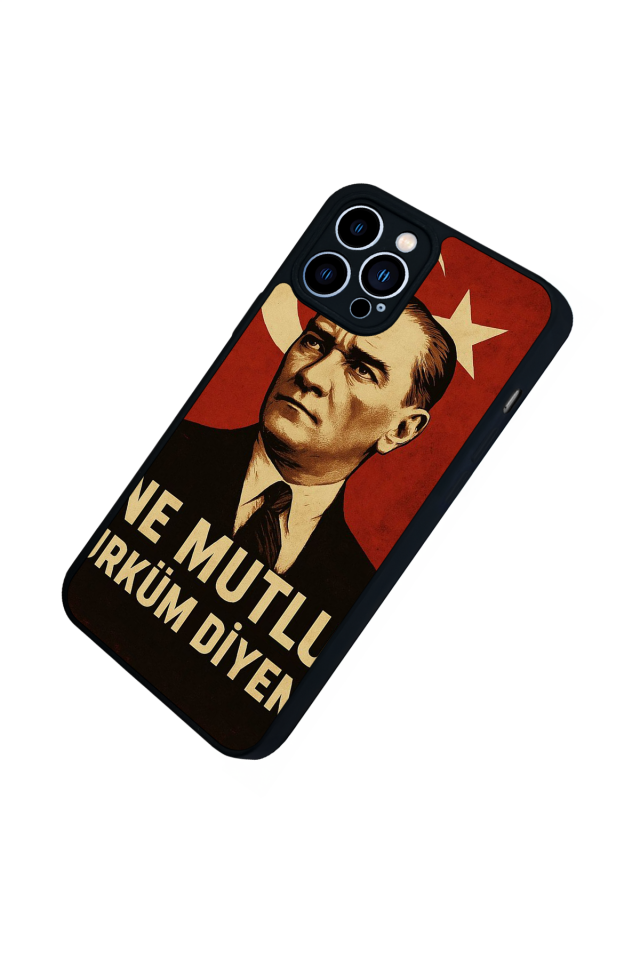 iPhone 12 Pro Max Uyumlu  Mustafa Kemal Ataturk Tasarımlı Glossy Premium Kılıf