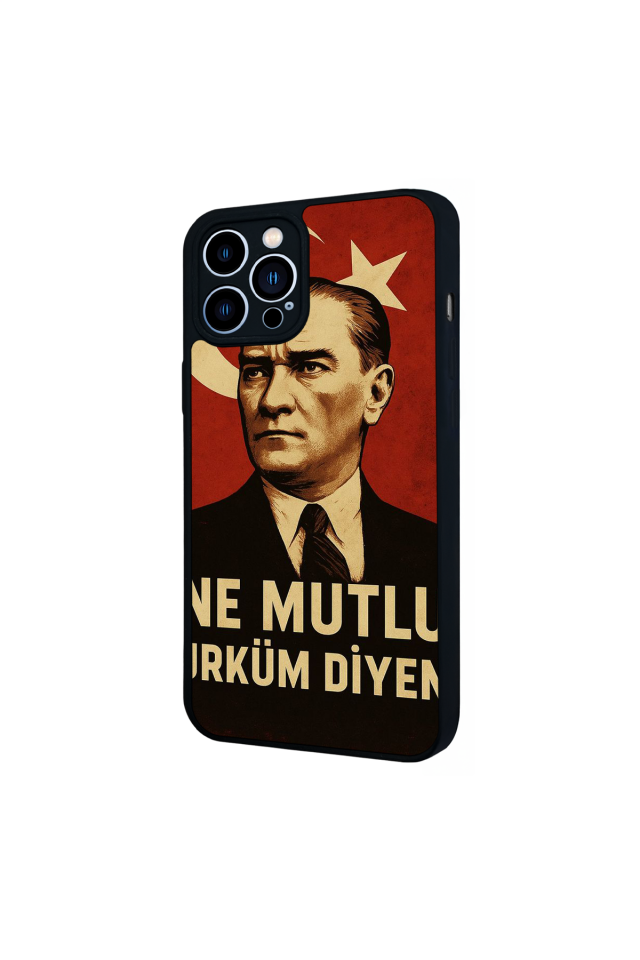 iPhone 12 Pro Max Uyumlu  Mustafa Kemal Ataturk Tasarımlı Glossy Premium Kılıf