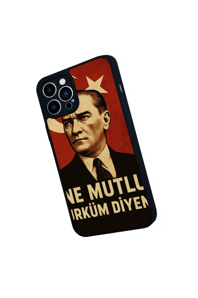 iPhone 12 Pro Max Uyumlu  Mustafa Kemal Ataturk Tasarımlı Glossy Premium Kılıf