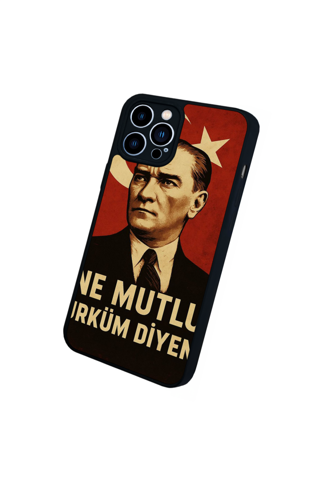 iPhone 12 Pro Max Uyumlu  Mustafa Kemal Ataturk Tasarımlı Glossy Premium Kılıf