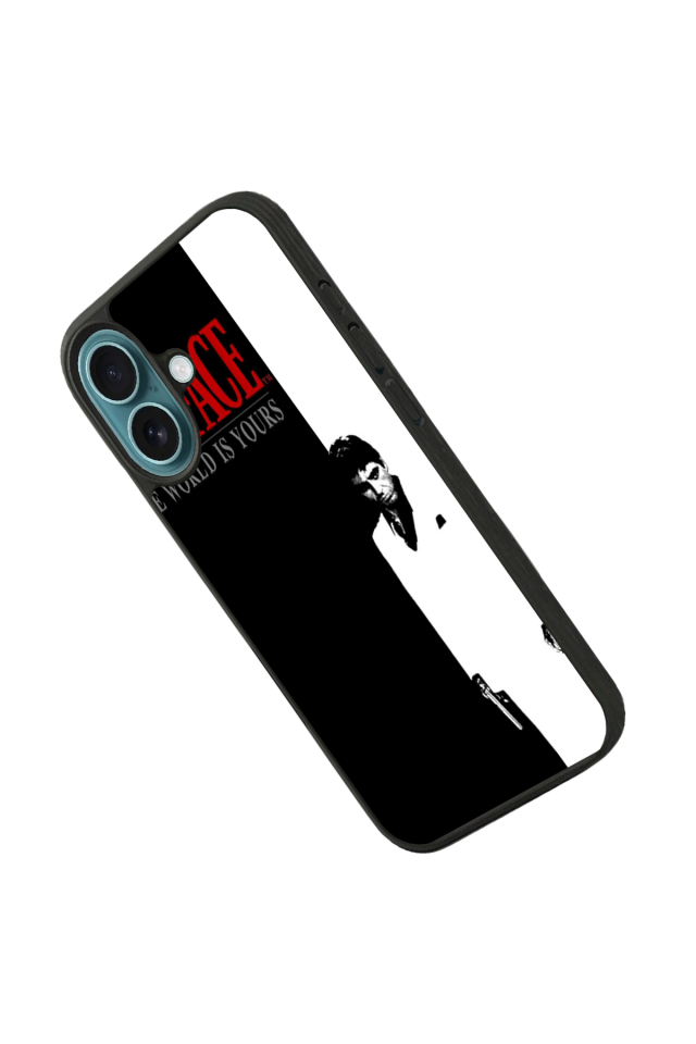 iPhone 16 Plus Uyumlu Scarface Tasarımlı Glossy Premium Kılıf