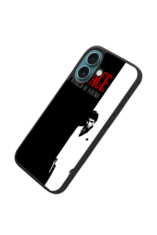 iPhone 16 Plus Uyumlu Scarface Tasarımlı Glossy Premium Kılıf