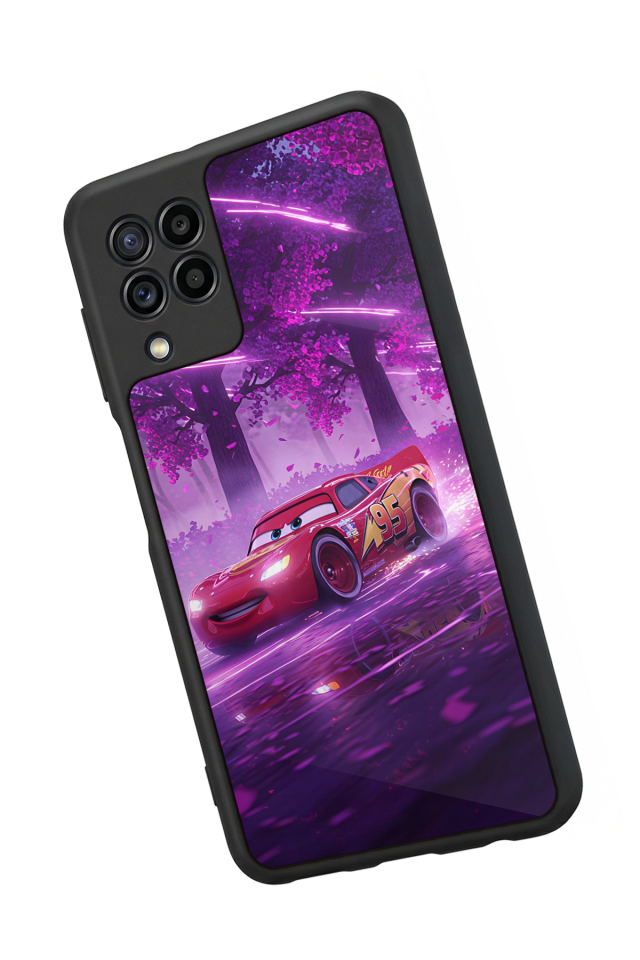 Samsung Galaxy M32 Uyumlu Şimsek McQueen Tasarımlı Glossy Premium Kılıf