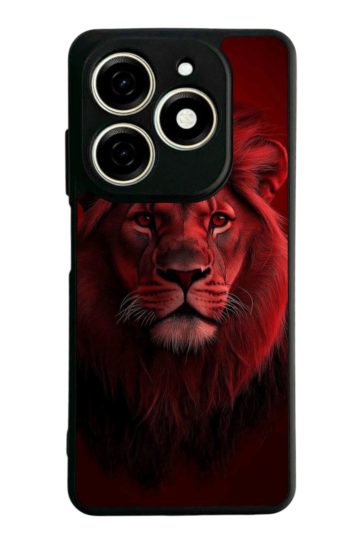 Tecno Spark 20/20C Uyumlu Aslan Tasarımlı Glossy Premium Kılıf
