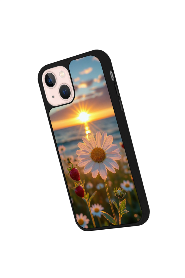 iPhone 13/14 Uyumlu Cicek Tasarımlı Glossy Premium Kılıf