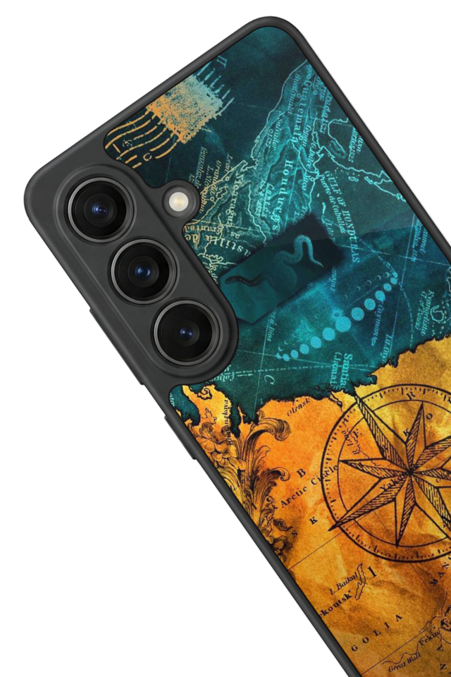 Samsung Galaxy S26 Uyumlu Harita Tasarımlı Glossy Premium Kılıf