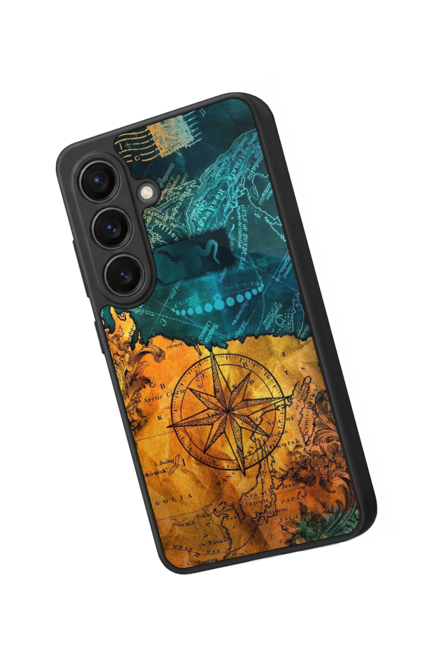 Samsung Galaxy S26 Uyumlu Harita Tasarımlı Glossy Premium Kılıf