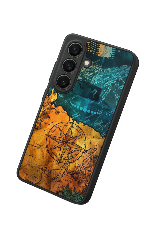 Samsung Galaxy S26 Uyumlu Harita Tasarımlı Glossy Premium Kılıf