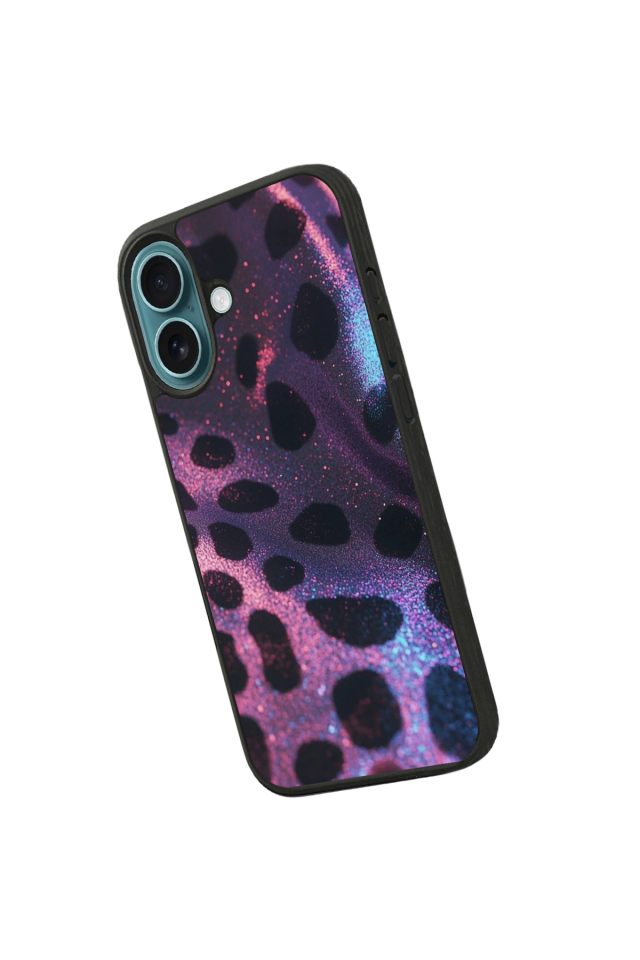 iPhone 16 Plus Uyumlu Hologram Leopar Tasarımlı Glossy Premium Kılıf