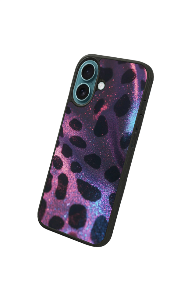 iPhone 16 Plus Uyumlu Hologram Leopar Tasarımlı Glossy Premium Kılıf
