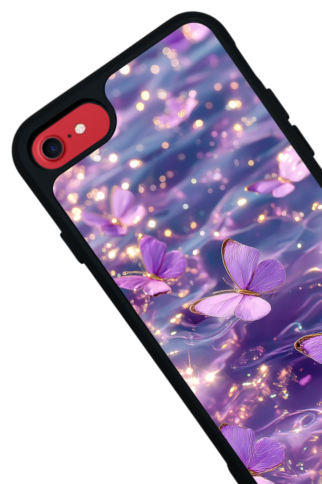 iPhone 8 Uyumlu Kelebek Tasarımlı Glossy Premium Kılıf