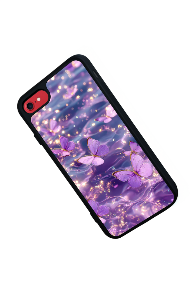 iPhone 8 Uyumlu Kelebek Tasarımlı Glossy Premium Kılıf