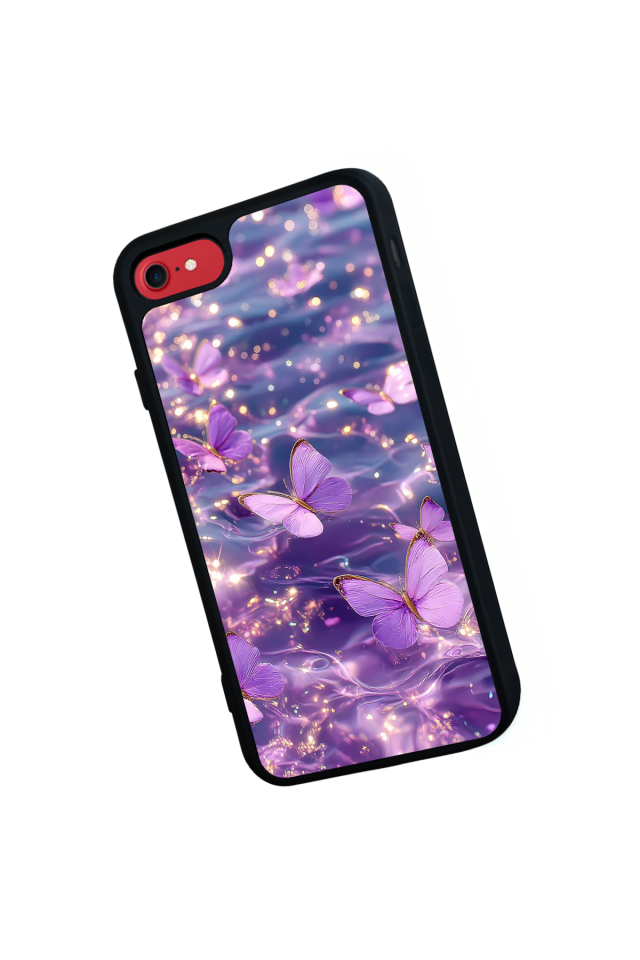 iPhone 8 Uyumlu Kelebek Tasarımlı Glossy Premium Kılıf