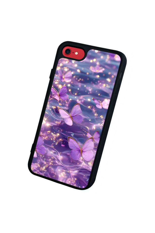 iPhone 8 Uyumlu Kelebek Tasarımlı Glossy Premium Kılıf
