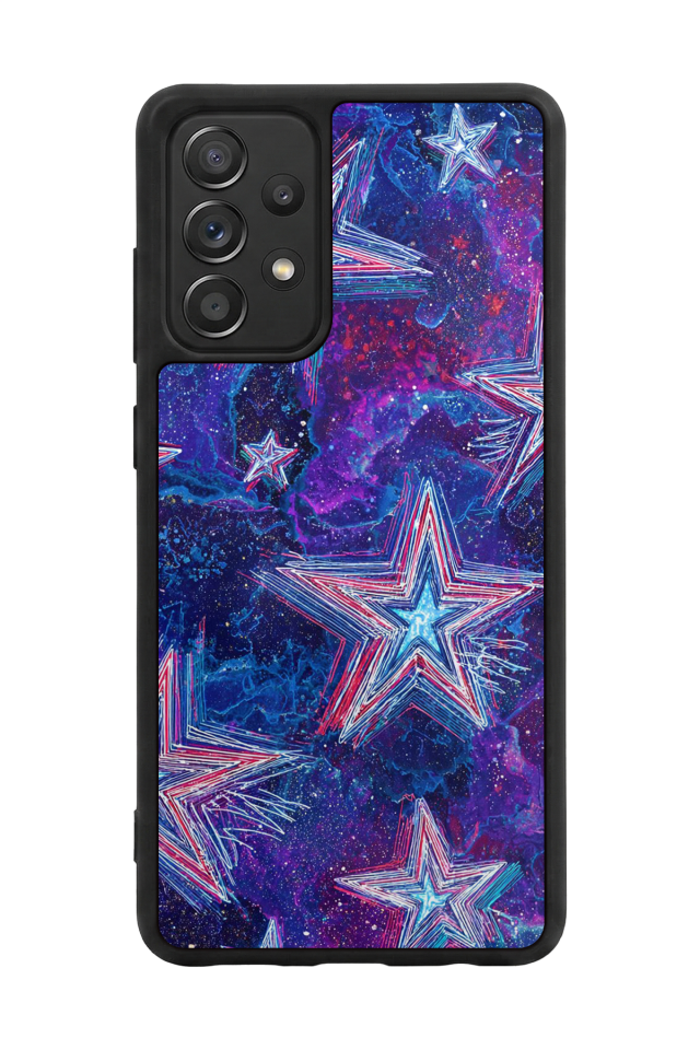 Samsung Galaxy A72 Uyumlu Retro Yildizlar Tasarımlı Glossy Premium Kılıf