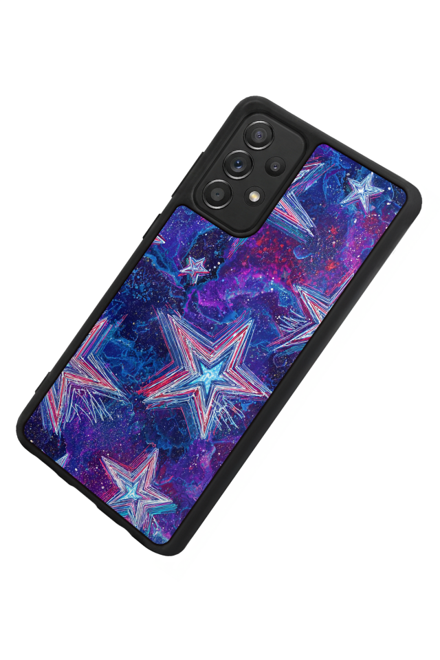 Samsung Galaxy A72 Uyumlu Retro Yildizlar Tasarımlı Glossy Premium Kılıf