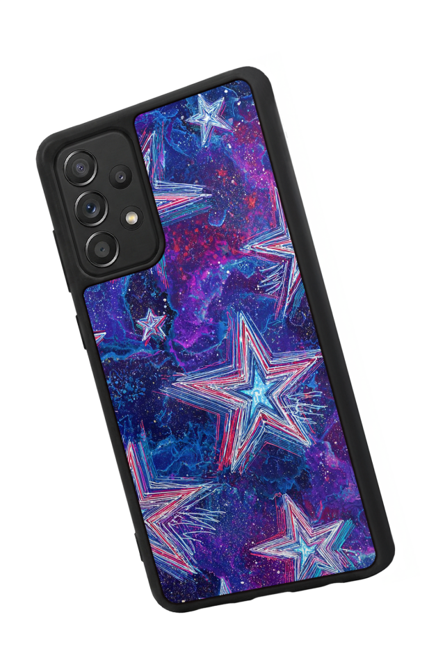 Samsung Galaxy A72 Uyumlu Retro Yildizlar Tasarımlı Glossy Premium Kılıf