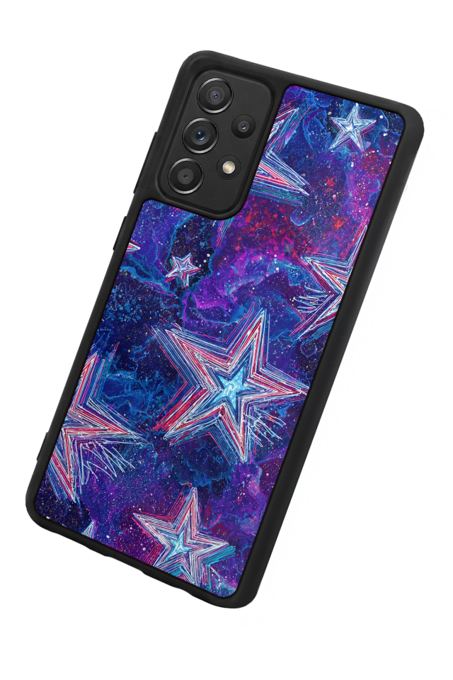 Samsung Galaxy A72 Uyumlu Retro Yildizlar Tasarımlı Glossy Premium Kılıf