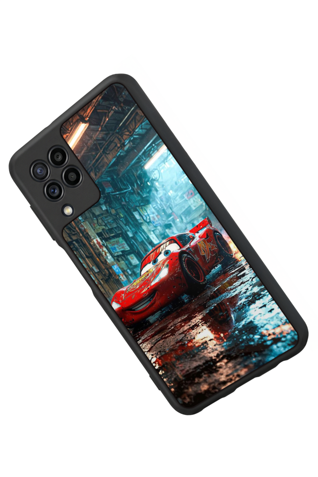 Samsung Galaxy M32 Uyumlu Şimsek McQueen Tasarımlı Glossy Premium Kılıf