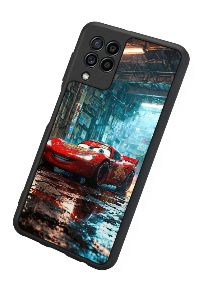 Samsung Galaxy M32 Uyumlu Şimsek McQueen Tasarımlı Glossy Premium Kılıf