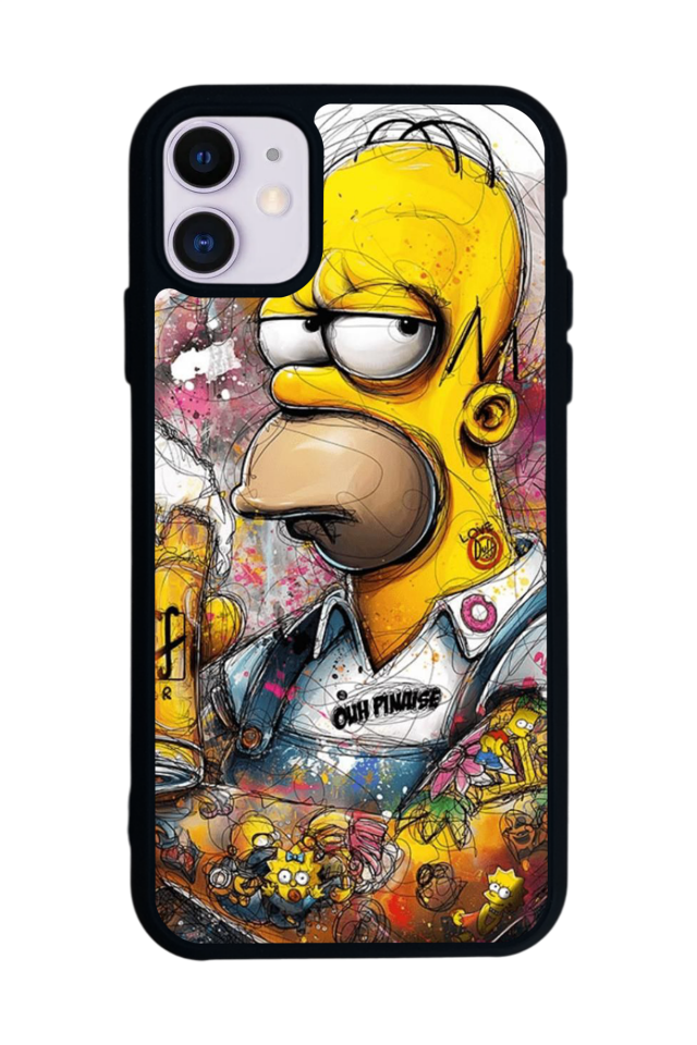 iPhone 11 Uyumlu The Simpsons Tasarımlı Glossy Premium Kılıf