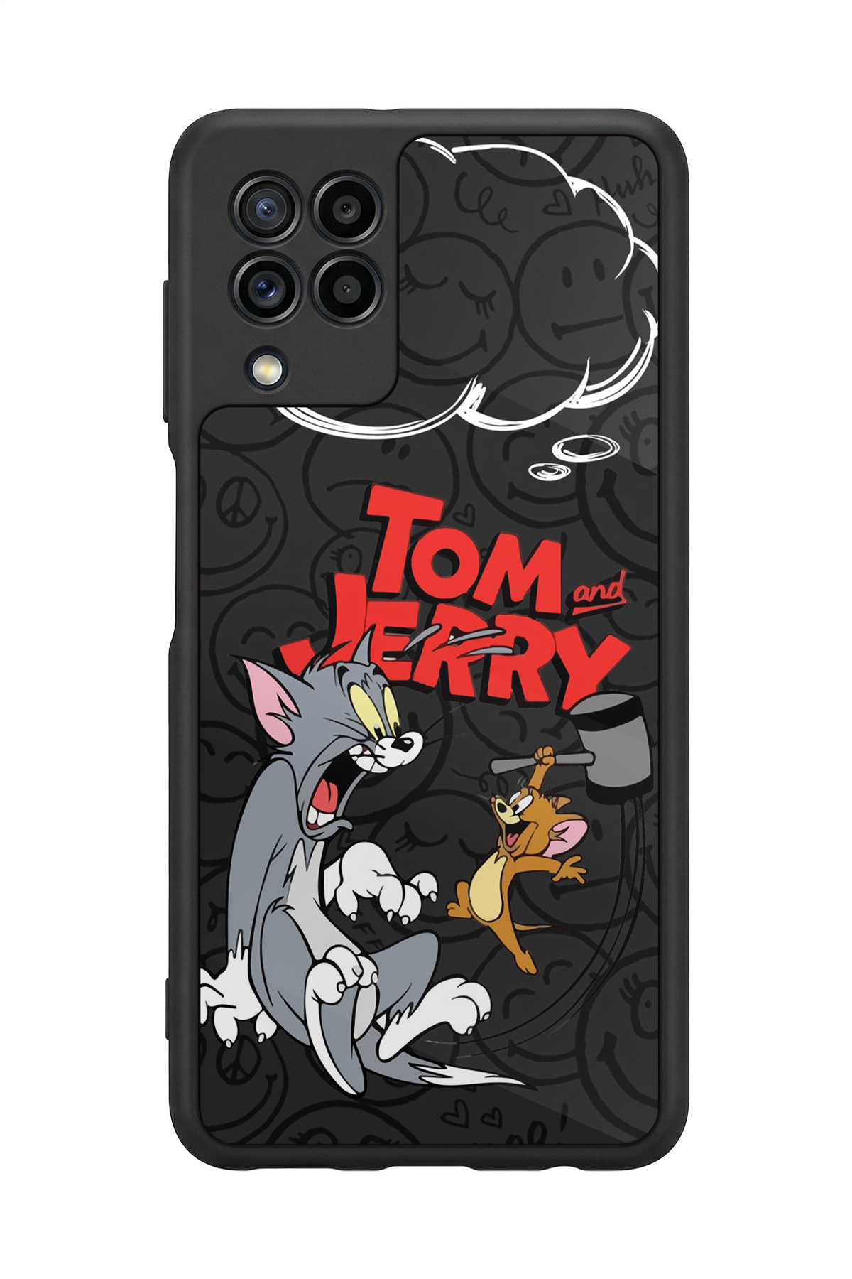 Samsung Galaxy M22 Uyumlu Tom And Jerry Tasarımlı Glossy Premium Kılıf