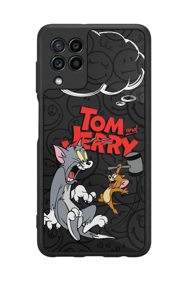 Samsung Galaxy M22 Uyumlu Tom And Jerry Tasarımlı Glossy Premium Kılıf