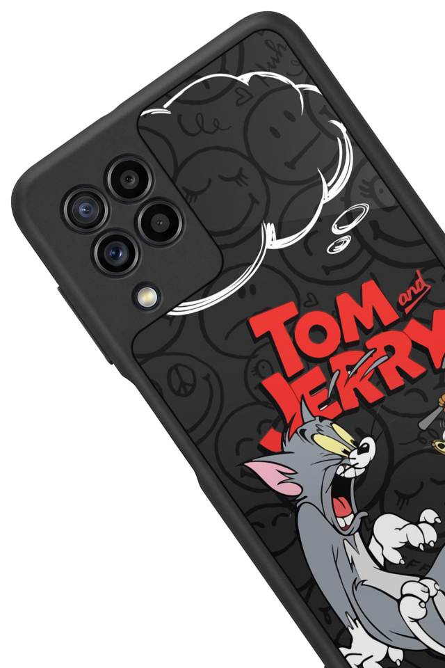 Samsung Galaxy M22 Uyumlu Tom And Jerry Tasarımlı Glossy Premium Kılıf